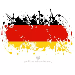 Tysk flagg i paint splatter figur