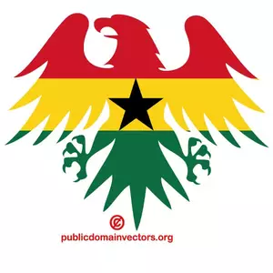 Drapeau du Ghana à l'intérieur de la silhouette de l'aigle