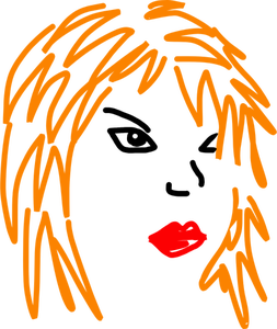 Vector de la imagen de la chica con el pelo pelirrojo