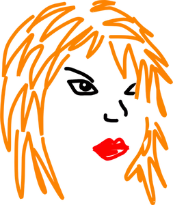 Векторное изображение девушки с волосами, имбирь