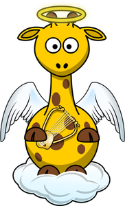 Angel giraffe vector drawing