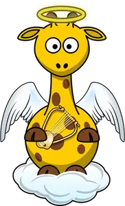 Girafa de anjo desenho de vetor