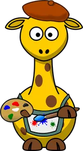 Painter giraffe vector illustration