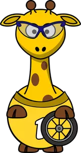 Vector afbeelding van wielrenner giraffe