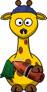 Vector clip art of swimmer giraffe