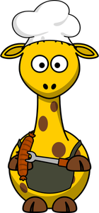 Vector image of chef giraffe