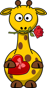 Giraffe in love vector clip art