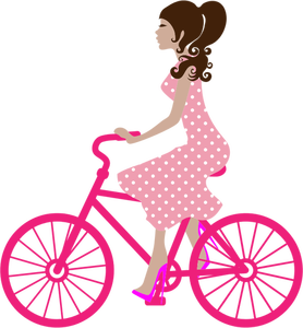 女性自転車ベクトル画像