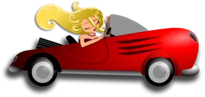 Trendy girl driving coupe vector image