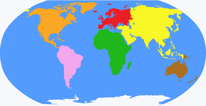 Globus mit Kontinenten