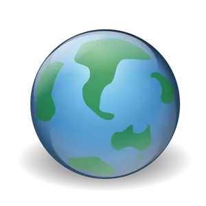 Illustrazione vettoriale di globo verde e blu del mondo