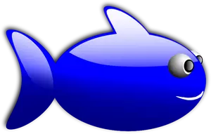 Glossy blue fish vector illustration