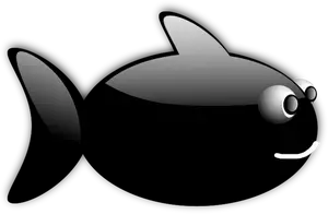 Glänsande svart fisk vektor illustration