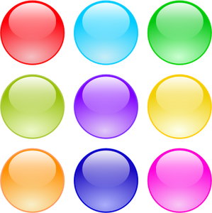 Glossy round buttons