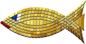 Vector clip art of mosaic of goldfish
