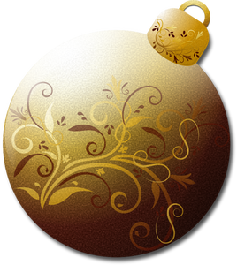 Ozdoba vánoční strom v zlatých vektorový obrázek