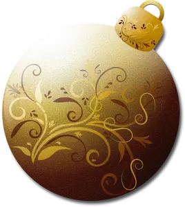 Pohon Natal ornamen emas vektor gambar