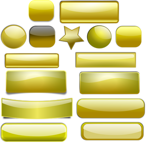 Golden Buttons Vector Set