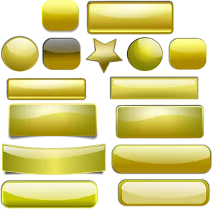 Золотые кнопки набора векторов