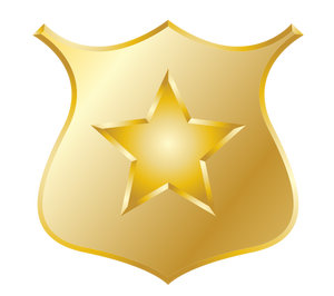 Gouden politie badge vector tekening