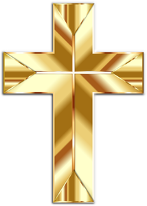 Vector clip art of gold cross