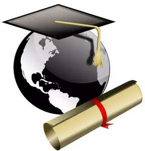Grafika wektorowa kapelusz i stopnia absolwent