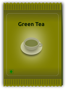 Grönt te påse vektorbild
