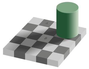 Ilusión óptica con tablero de ajedrez