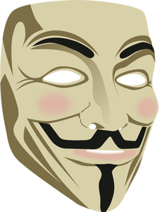 Maschera di Guy Fawkes in immagine vettoriale 3D