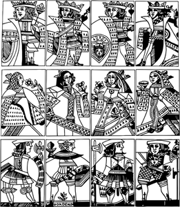 Königinnen und Könige von Spielkarten-Vektor-illustration