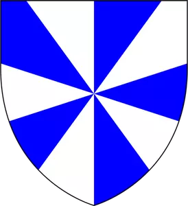 Crest dengan bidang biru dan putih