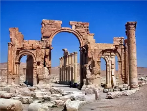 Hadrian Gate Palmyra vector image
