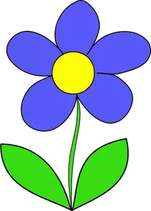 Vector de dibujo de la flor de color azul