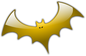 Illustrazione vettoriale silhouette di pipistrello giallo