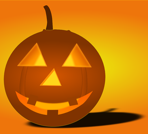 Osvětlená Halloween dýně s stín vektorový obrázek