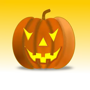 Ilustração em vetor de abóbora de Halloween em fundo amarelo