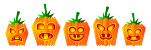 Selection of Halloween pumpkin vector illustration
