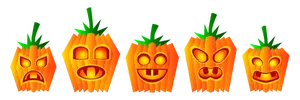 Utvalg av Halloween gresskar vector illustrasjon
