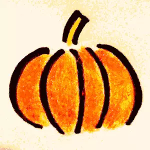 Pencil drawn pumpkin vector image