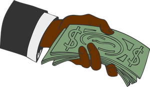 Hand offering money vector image