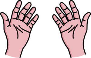 Immagine vettoriale di aprire i palmi delle mani