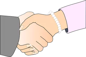 Handshake man and woman vector