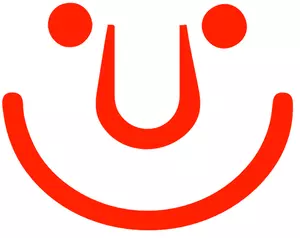 Red cartoon smiley vector image