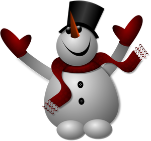 Vector illustraties van juichen sneeuwpop