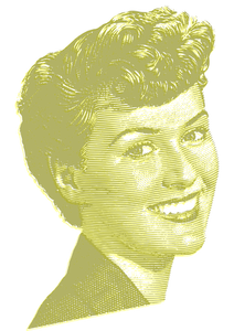 Happy woman in yellow portrait