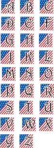 Patriotiske alfabetet vektor image