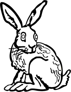Linea arte vettoriale illustrazione del coniglietto con le orecchie lunghe