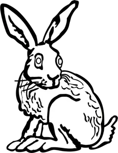 Linje kunst vector illustrasjon av bunny med lange ører