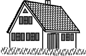 Ilustración de vector casa lineart