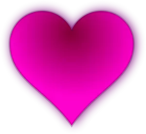 Illustration vectorielle de coeur ombragé rose brillant